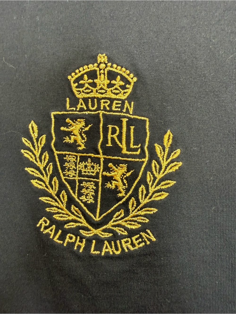Lauren Active Ralph Lauren Crest Embroidered Long Sleeve Tee Black Size S - Picture 5 of 9